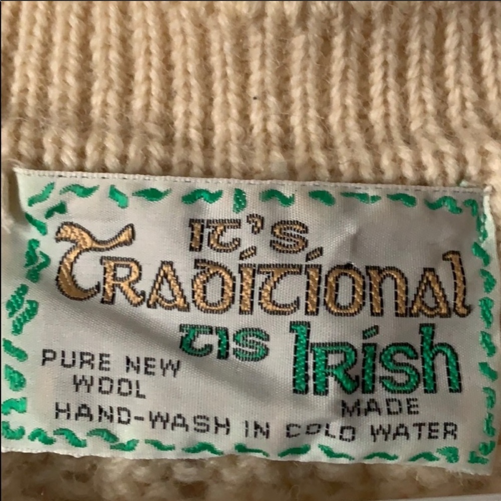 100% Irish Wool Cream Cardigan - Picture 2 of 3